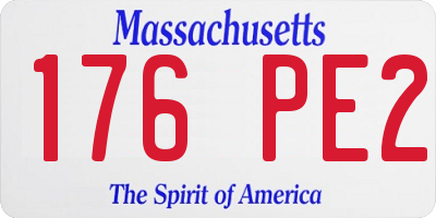 MA license plate 176PE2