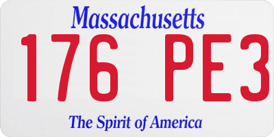 MA license plate 176PE3