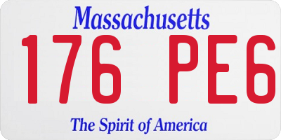 MA license plate 176PE6