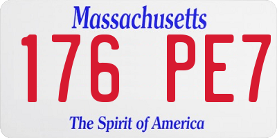 MA license plate 176PE7