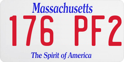 MA license plate 176PF2