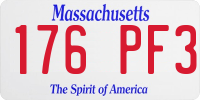 MA license plate 176PF3
