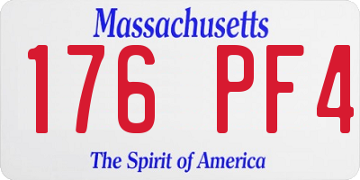 MA license plate 176PF4
