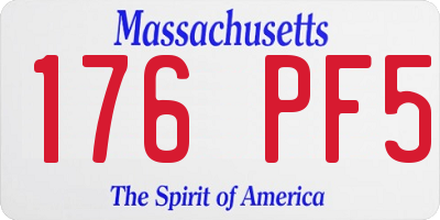 MA license plate 176PF5