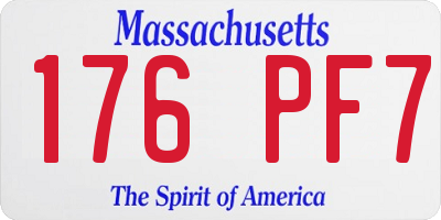 MA license plate 176PF7