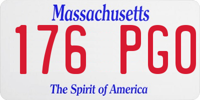 MA license plate 176PG0