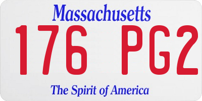 MA license plate 176PG2