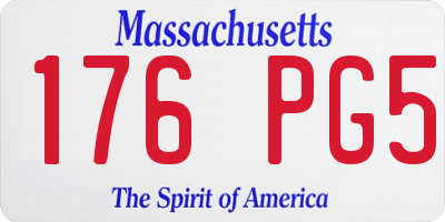 MA license plate 176PG5