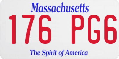 MA license plate 176PG6