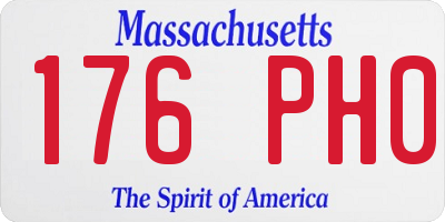 MA license plate 176PH0