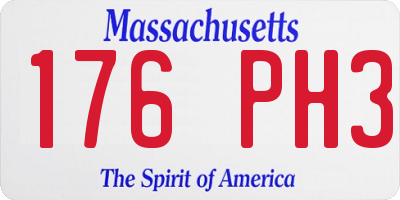 MA license plate 176PH3