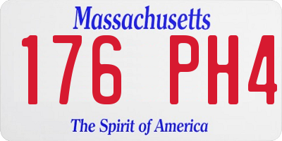 MA license plate 176PH4
