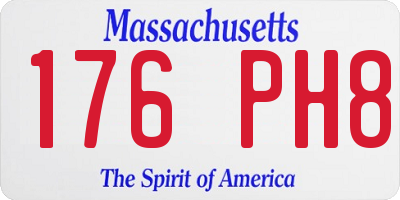 MA license plate 176PH8