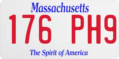 MA license plate 176PH9