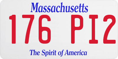 MA license plate 176PI2