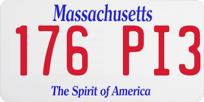 MA license plate 176PI3
