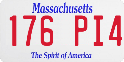 MA license plate 176PI4