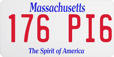 MA license plate 176PI6