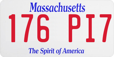 MA license plate 176PI7