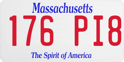 MA license plate 176PI8