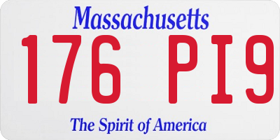 MA license plate 176PI9