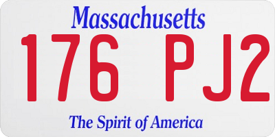 MA license plate 176PJ2