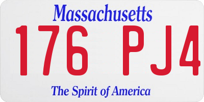 MA license plate 176PJ4