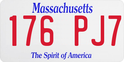 MA license plate 176PJ7