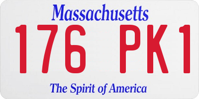MA license plate 176PK1