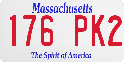 MA license plate 176PK2