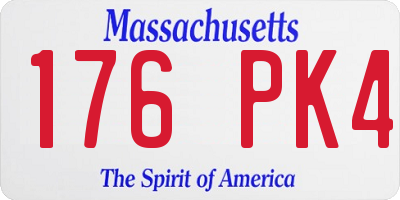 MA license plate 176PK4