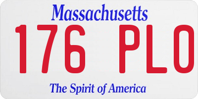 MA license plate 176PL0