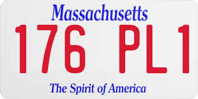 MA license plate 176PL1
