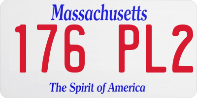 MA license plate 176PL2