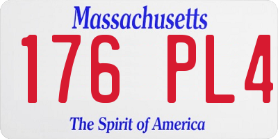 MA license plate 176PL4
