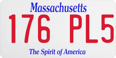 MA license plate 176PL5