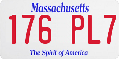 MA license plate 176PL7