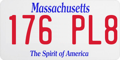 MA license plate 176PL8