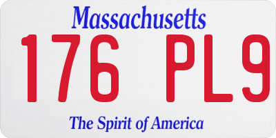 MA license plate 176PL9