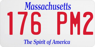 MA license plate 176PM2