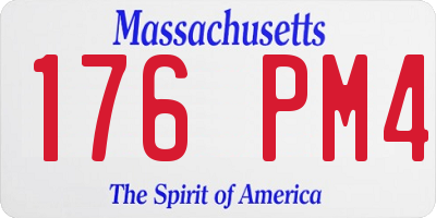 MA license plate 176PM4