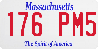 MA license plate 176PM5