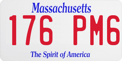 MA license plate 176PM6