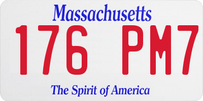 MA license plate 176PM7