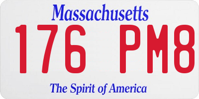 MA license plate 176PM8