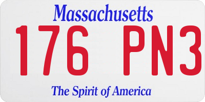 MA license plate 176PN3