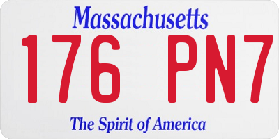MA license plate 176PN7