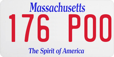 MA license plate 176PO0