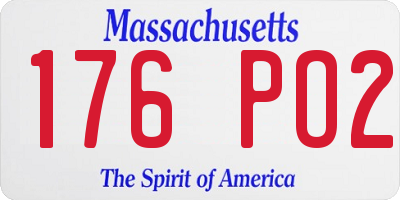 MA license plate 176PO2