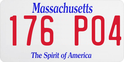 MA license plate 176PO4